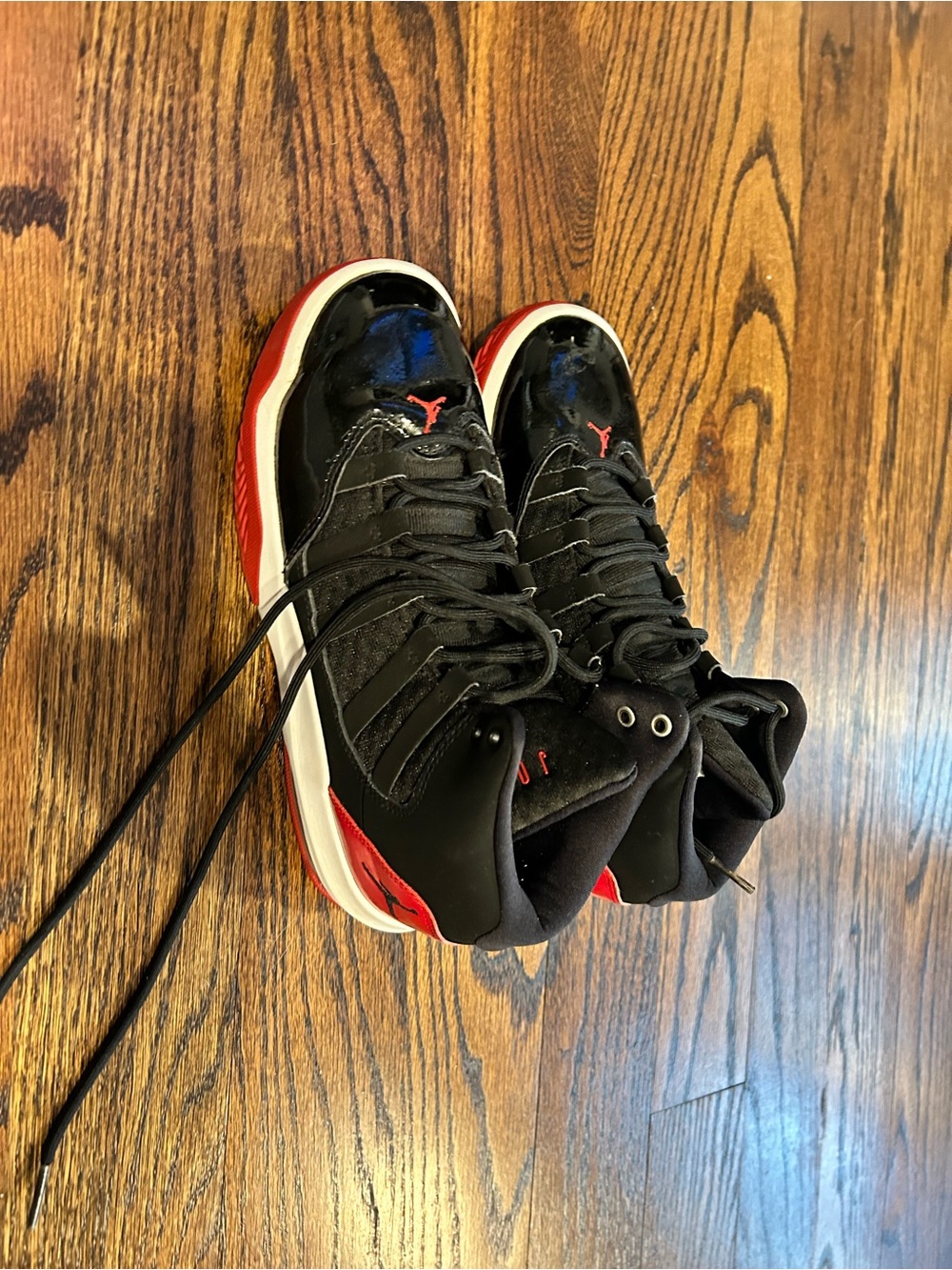 Jordan Black and Red High-Top Sneakers